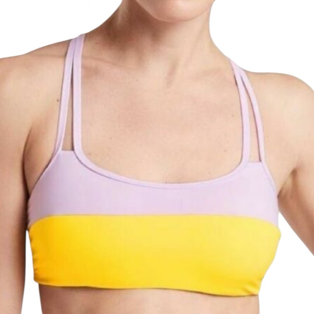 Athleta Chroma Cross Strap Bikini Top in Sassy Sunshine